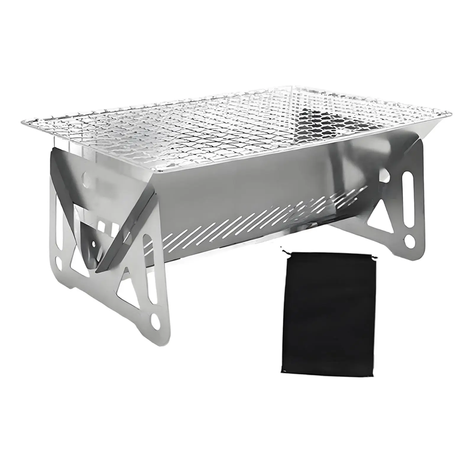 

Складной лагерный гриль-барбекю из нержавеющей стали для пикника на открытом воздухе, профессиональный с портативной сумкой для переноски