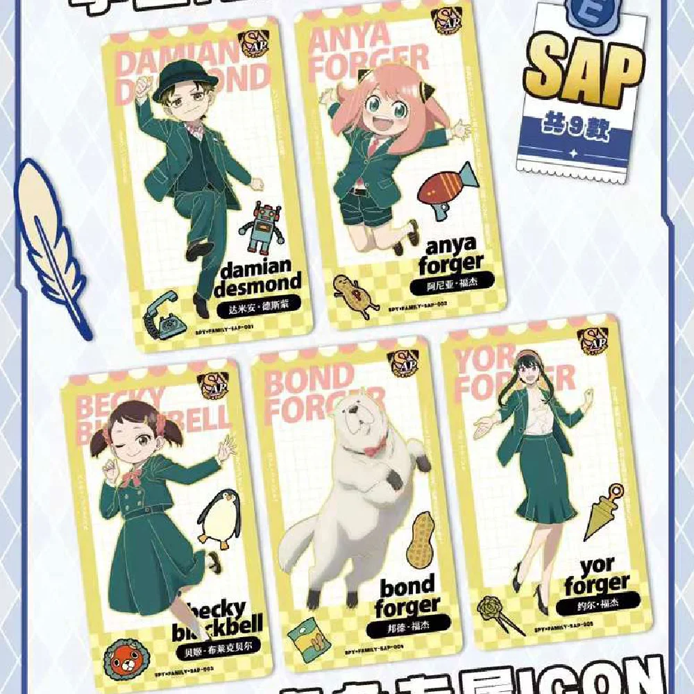 New SPY FAMILY Cards Anya Forger Yor Forger Sylvia Sherwood Anime Collection Cards Transparent Card Polaroid Cards Toys Gifts