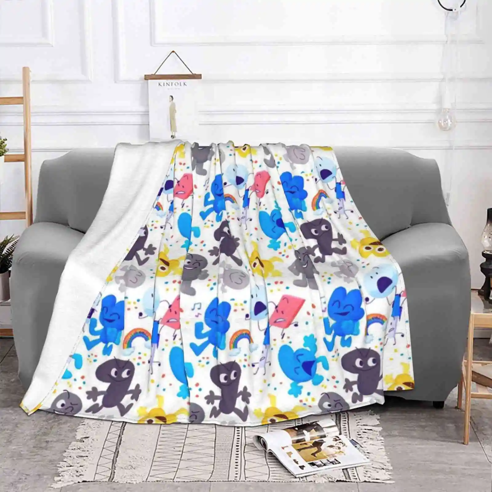 Bfdi Pattern Blanket Soft Warm Travel Portable Blanket Fourx Bfb X Bfdi X Bfb Four X Bfdi Four X Bfb Character Bfb Scene