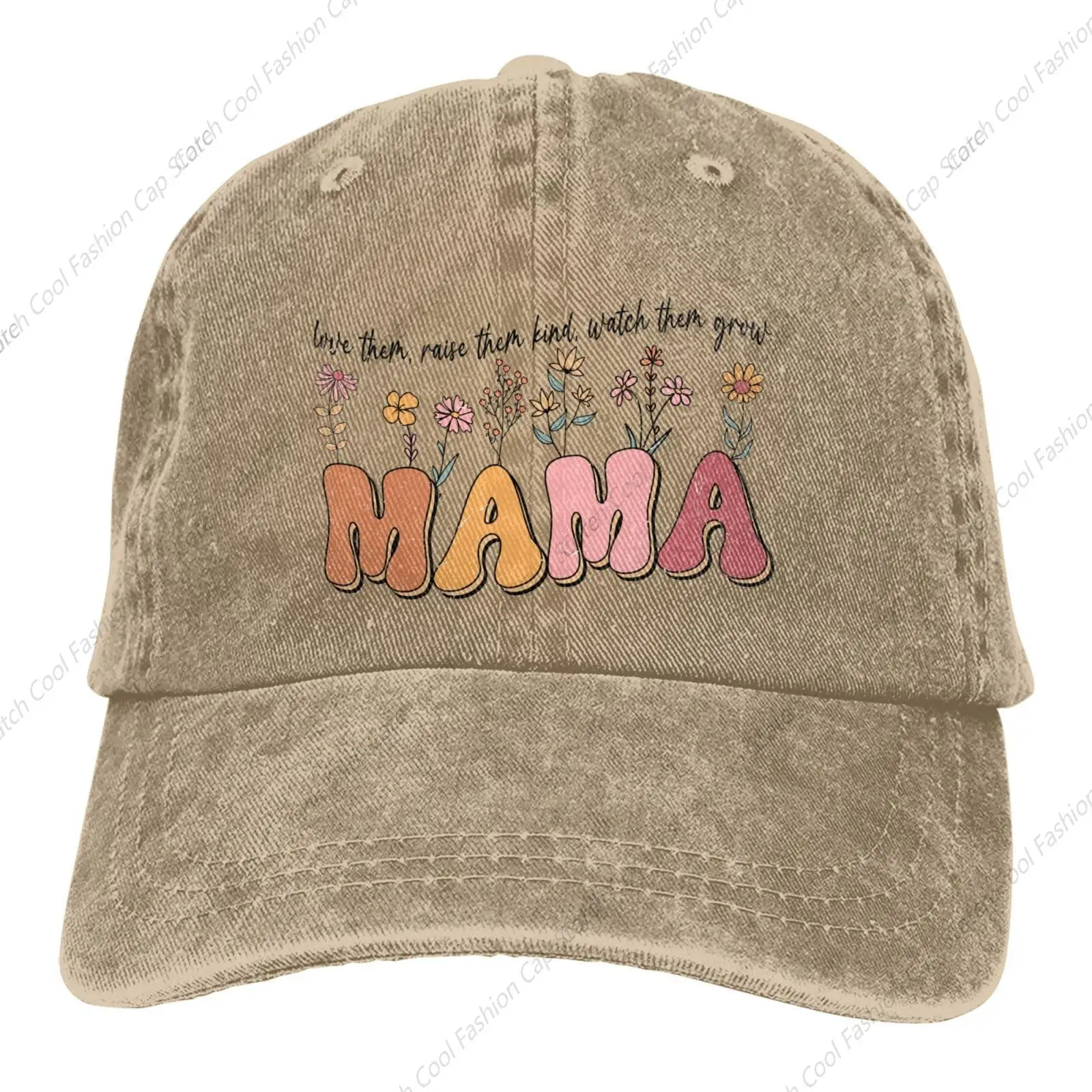 

Retro Mama Flower Baseball Cap for Men Women Vintage Trucker Denim Hat Washed Cotton Fashion Unisex Adjustable Sports