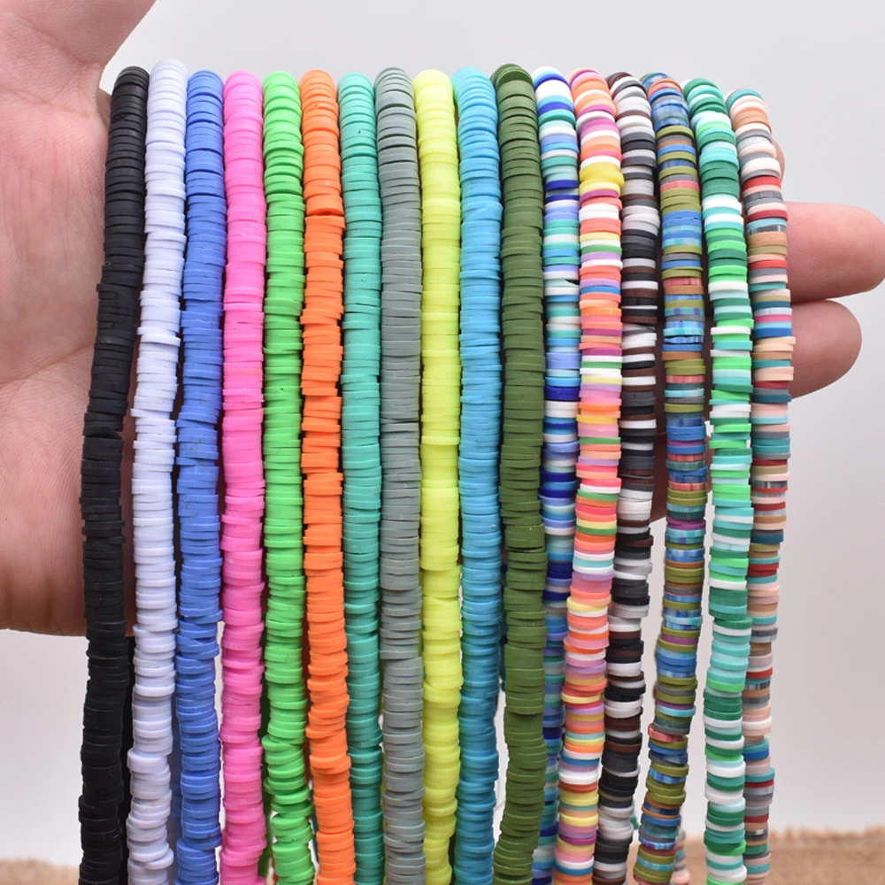 Handmade Beads Loose Bracelet Finding Flat 6mm Chip Disk Spacer Jewelry Making Polymer Clay Beads Beads