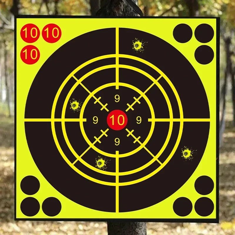 20Pcs Self Adhesive Reactivity Shooting Target Paster Aim Training Target Papers Stickers Training Accessories 8x8 inch