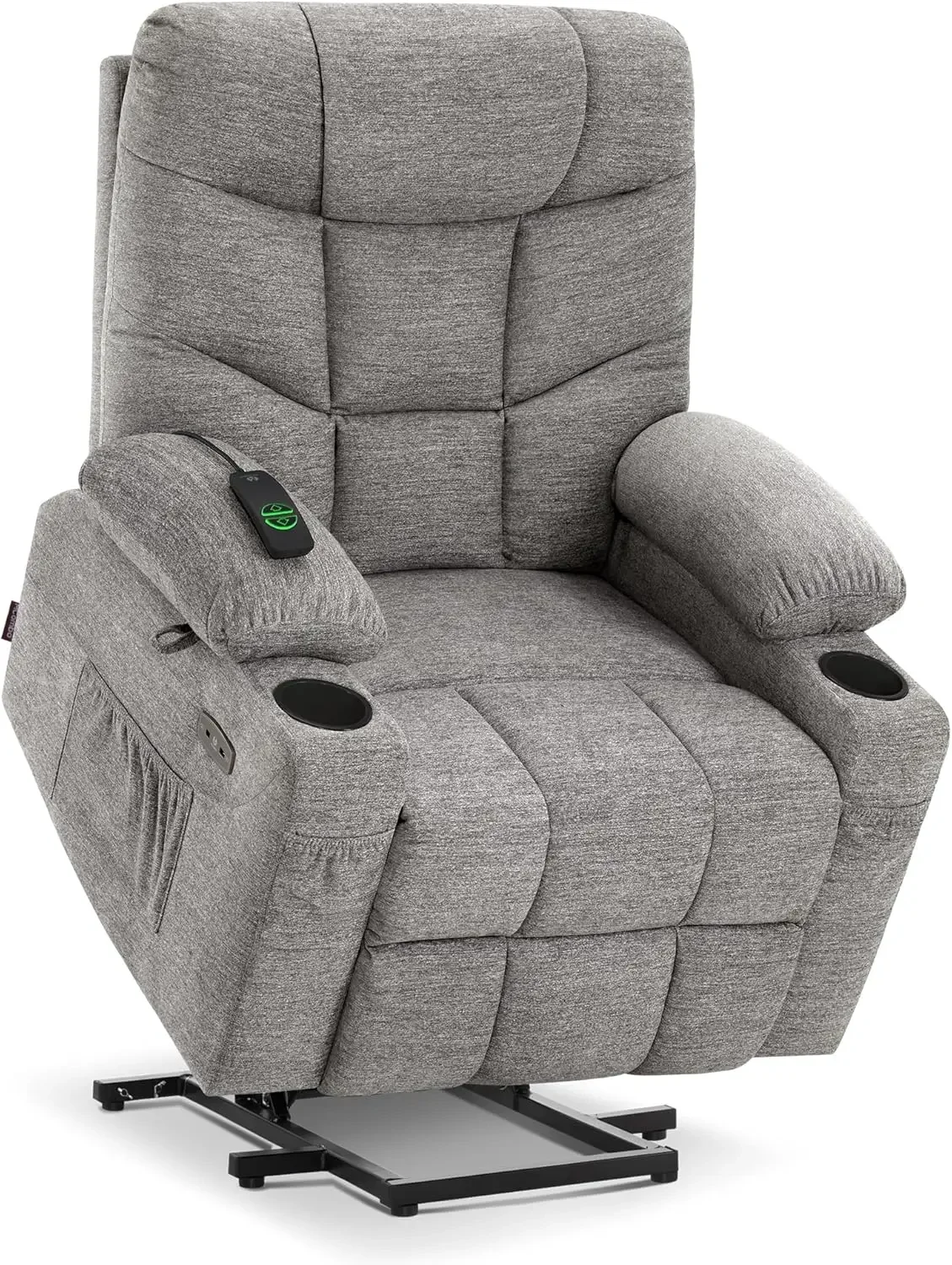 Power Lift Recliner Chair with Extended Footrest for Elderly People, Fabric 7287