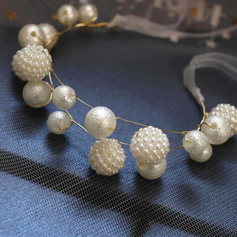 

6 PCS Wrist Flower Pearl Hand Flowers Bridesmaids Wedding for with Ribbon Bridal Bracelets
