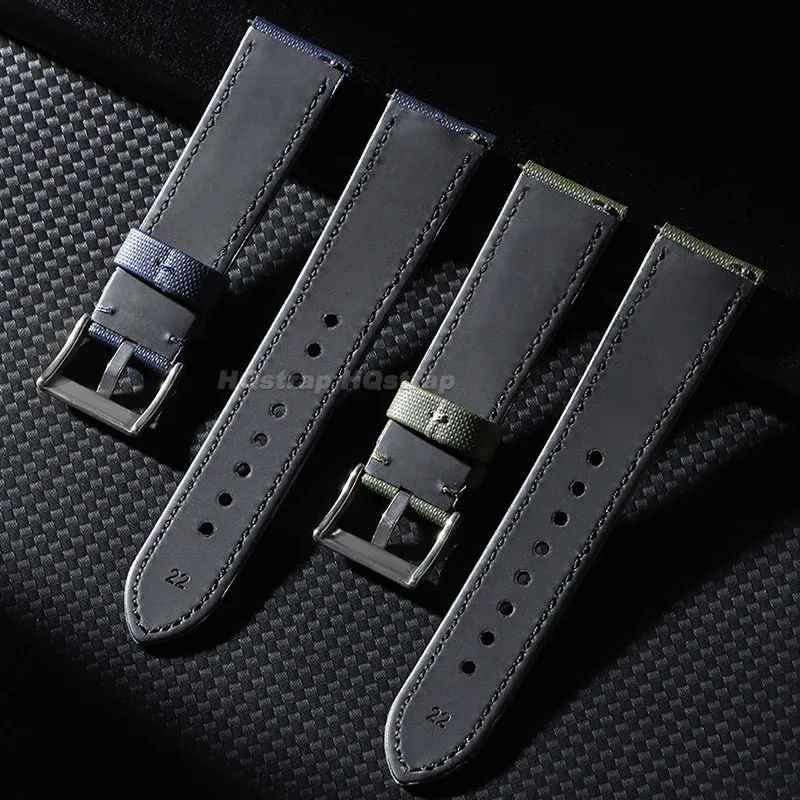 Cinturino per orologio in nylon con tela di vela da 18mm 20mm 22mm per Omega per cinturino in pelle Seiko Accessori per orologi con cinturino impermeabile a sgancio rapido