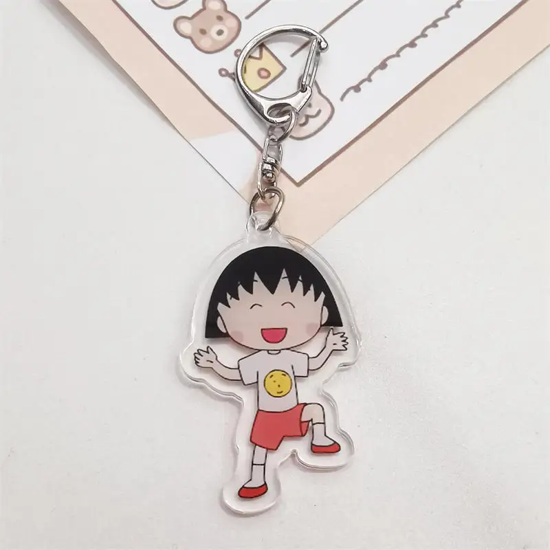 Kawaii Chibi Maruko-chan Keychain Cartoon Backpack Pendant Decoration Anime Jewelry Children Birthday Gift Pendant Wholesale