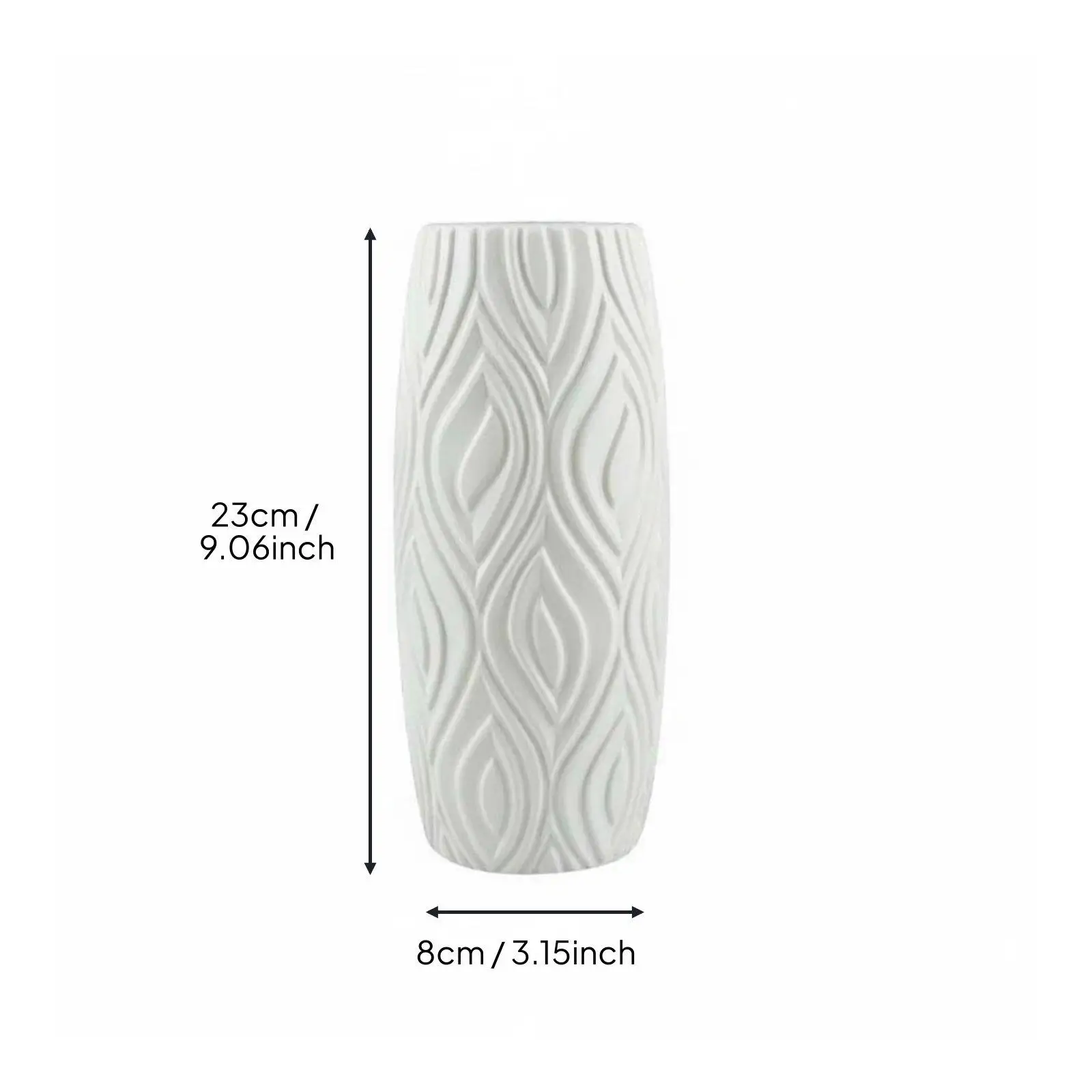 Vase Shatter-Resistant Nordic Design Vase Textured Pattern House Decoration for Living Room, Tabletop, Wedding