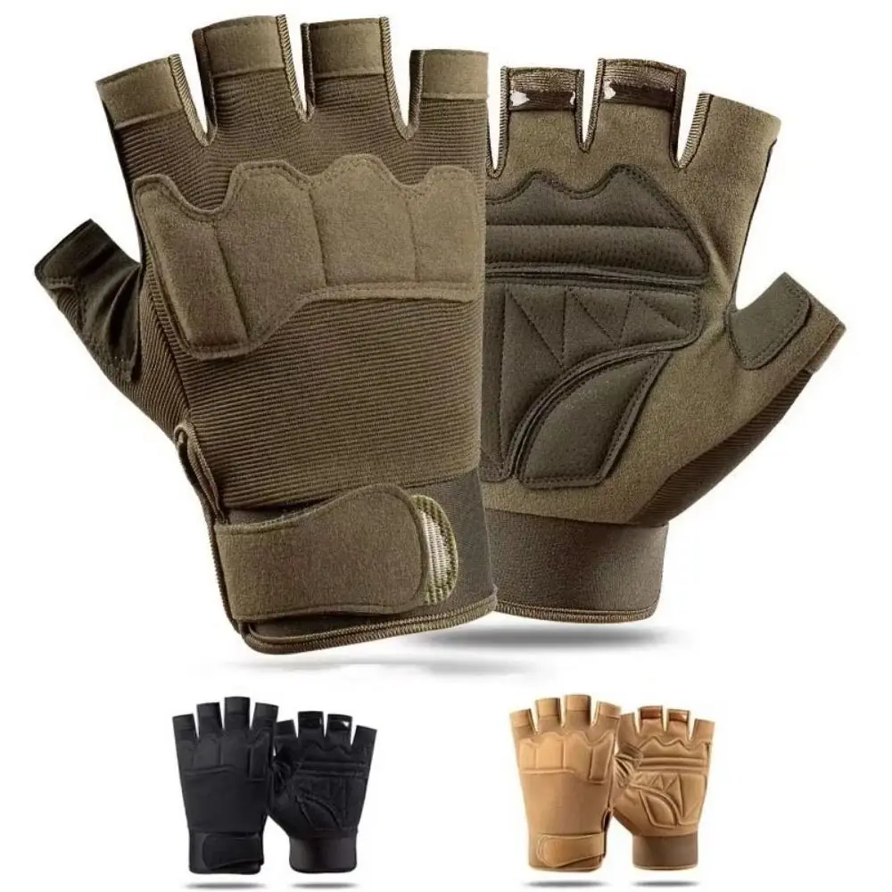 

Wear-Resistant Motorcycle Gloves Anti-Slip Vintage Racing Gloves Fingerless Goatskin Leather Half Finger Gloves