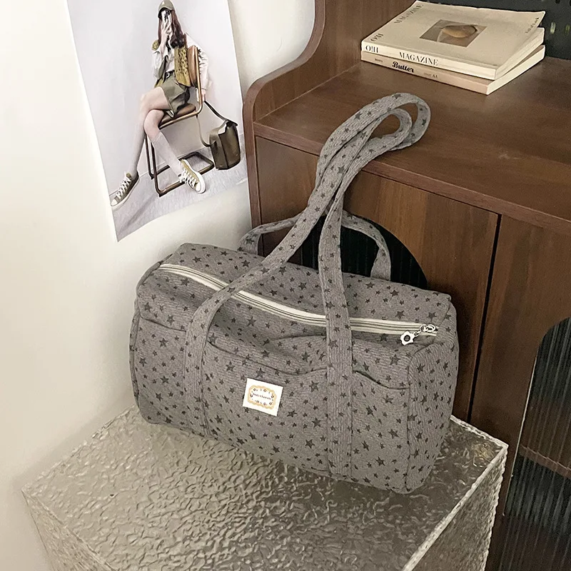 Korean Large Capacity Canvas Tote Bag for Women Casual Commuter Shoulder Handbag for Student Versatile Student Shopper Tote