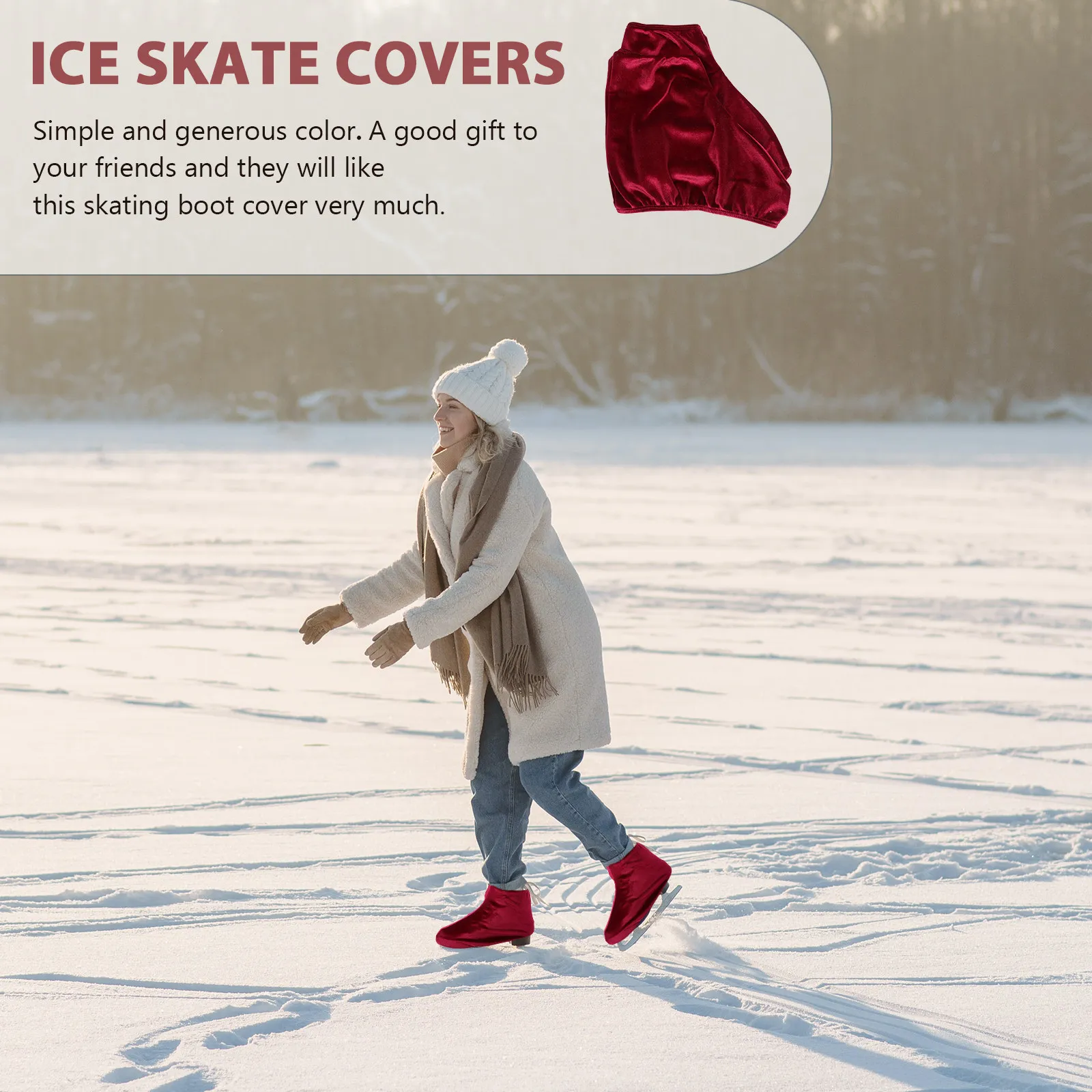 1Pair Premium Elastic Skate Boot Covers for Ice Skates Figure Skating Shoes Protective Scratch-Resistant Portable Skating Boot
