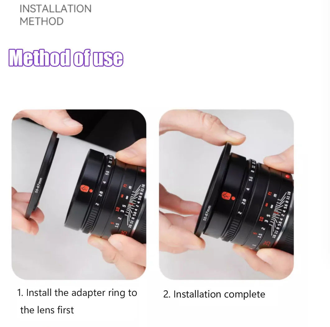 49/52/55/58/62/67/72/77/82mm Filteradapter Step-Up Adapter Filteradapter Step Up – Detail 6