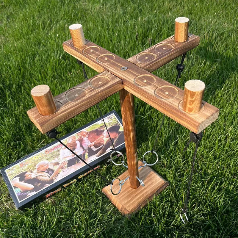 

Портативный деревянный игровой набор для броска колец, игра для питья для семейной вечеринки, уличного бара, детей и взрослых