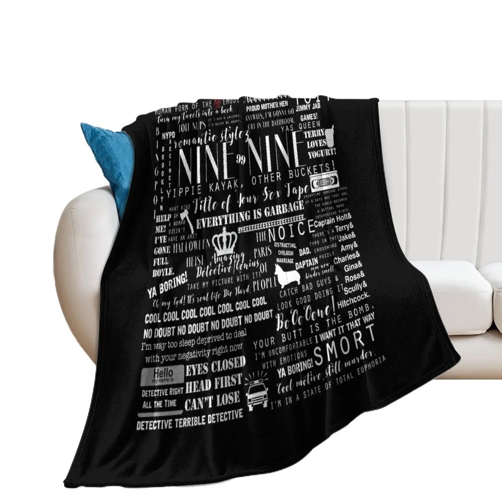 B99 Memorable Quotes (White on Black) Throw Blanket Luxury Luxury St blankets and throws Blankets