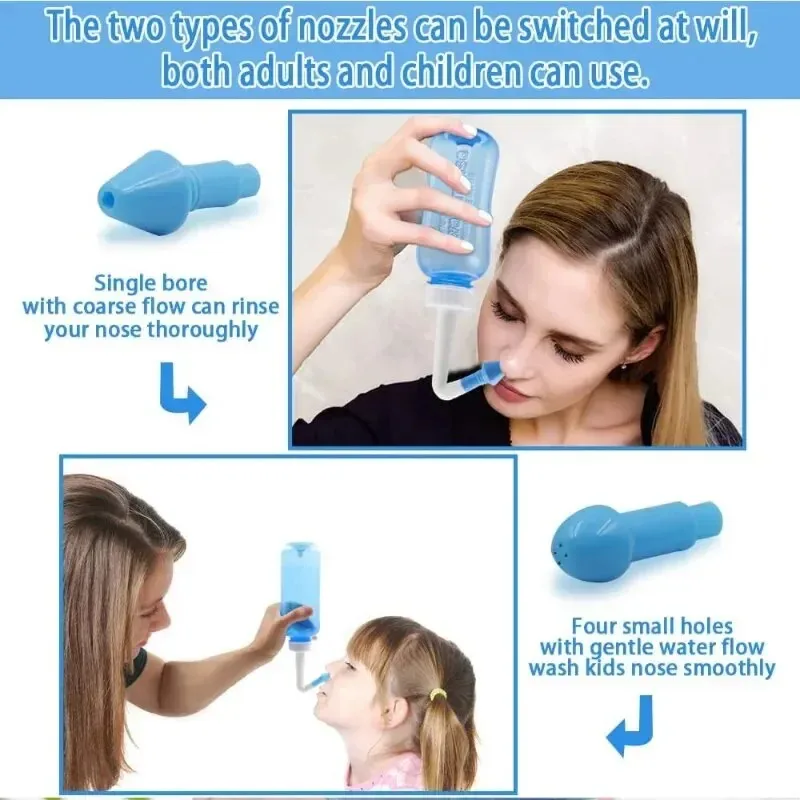 500ML Baby Nasal Irrigator Nasal Rinse Bottle Nose Wash Cleaner Nose Protector Avoid Allergic Rhinitis Adults Children Neti Pot