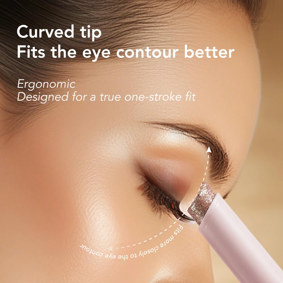 GICYMANTY Jelly Eyeshadow Stick, Holographic Pearl Shimmer and Delicate Glitter for Eye Brightening