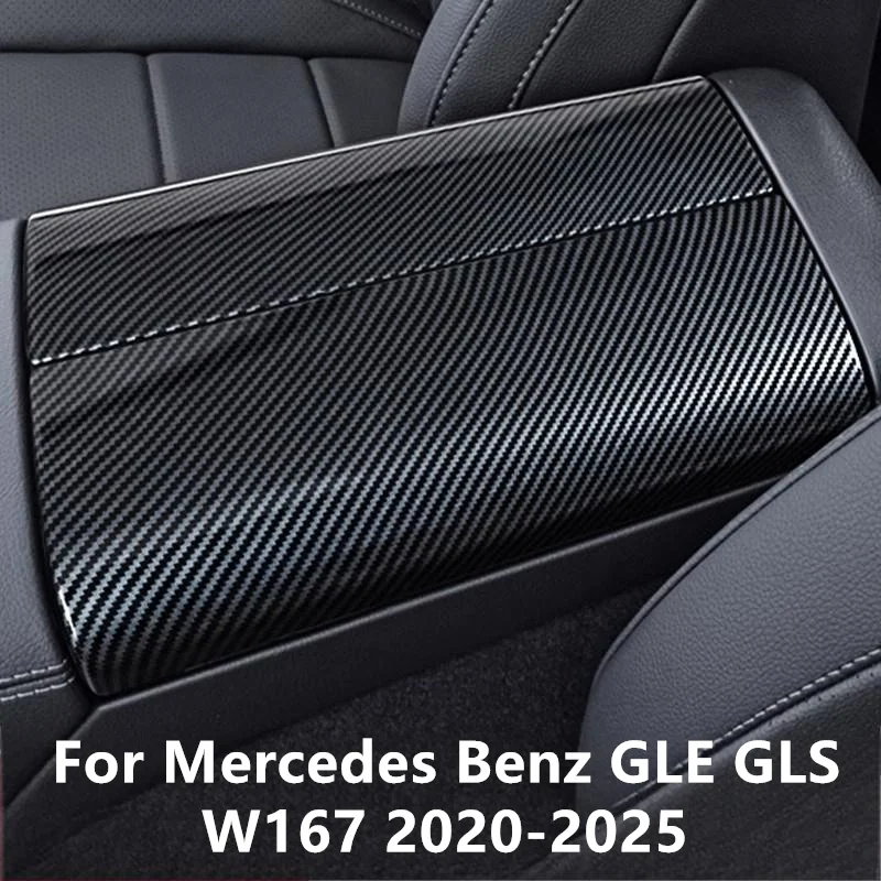 

Car Armrest Box Panel Armrest Box Decorative Cover ABS plastic Carbon fiber For Mercedes Benz GLE GLS Class W167 2020-2025