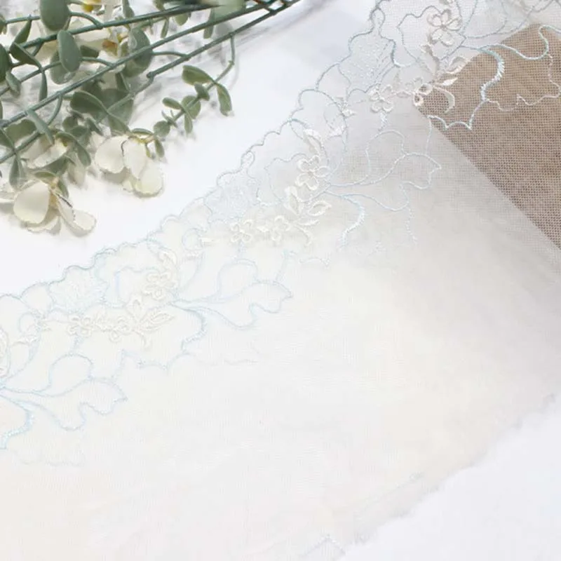 

37Yards Flower Embroidery Encaje Lace Trim Soft Mesh Tulle Embroidered Lace Fabric for Bra Underwear Clothing