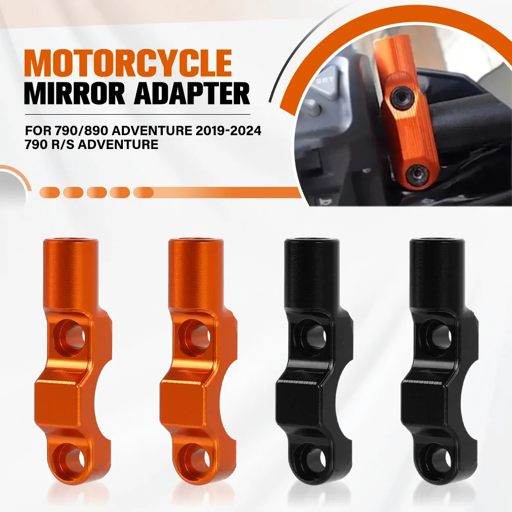 

For 790/890 Adventure 2019 2020-2024 790 R/S ADVENTURE Motorcycle Mirror Adapter Rearview Mirrors Extension Mount Holder Bracket