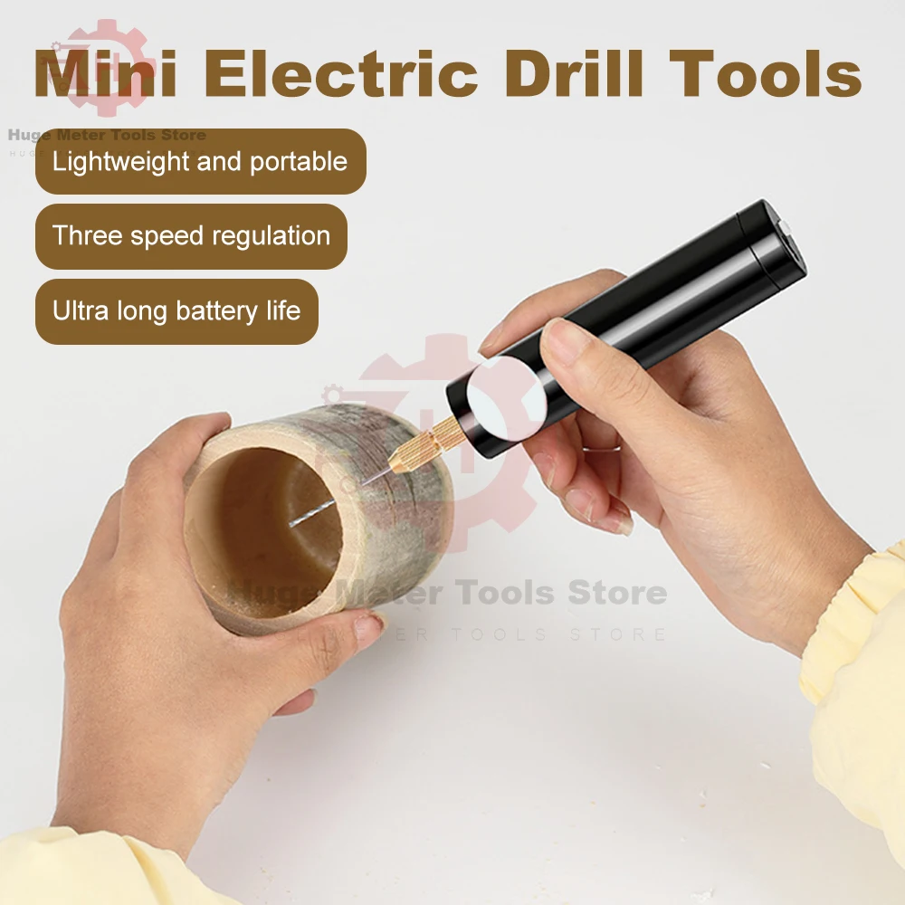 Handheld Mini Electric Drill DIY Electric USB Electric Drill Tools  For Epoxy Resin Jewelry Making Wood Craft Engraving Pen Tool