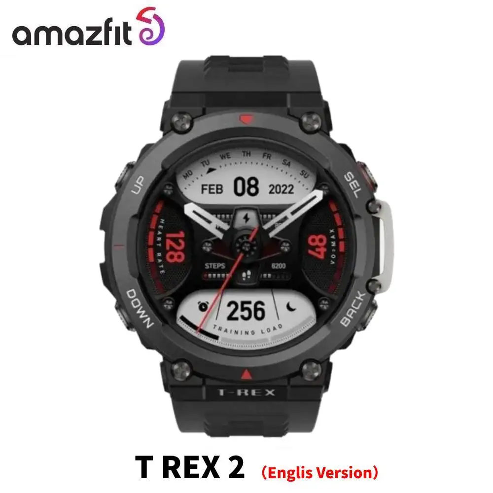 Amazfit T-Rex 2 Versão em Inglês Smartwatch GPS Externo com Mais de 150 Modos Esportivos Embutidos Compatível com Android iOS
