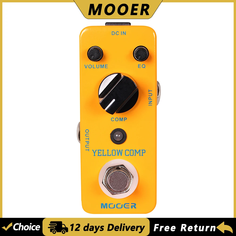 

MOOER Yellow Comp Guitar Optical Compressor Effect Pedal True Bypass Metal Shell Pedal Electric Guitar Parts & Accessories