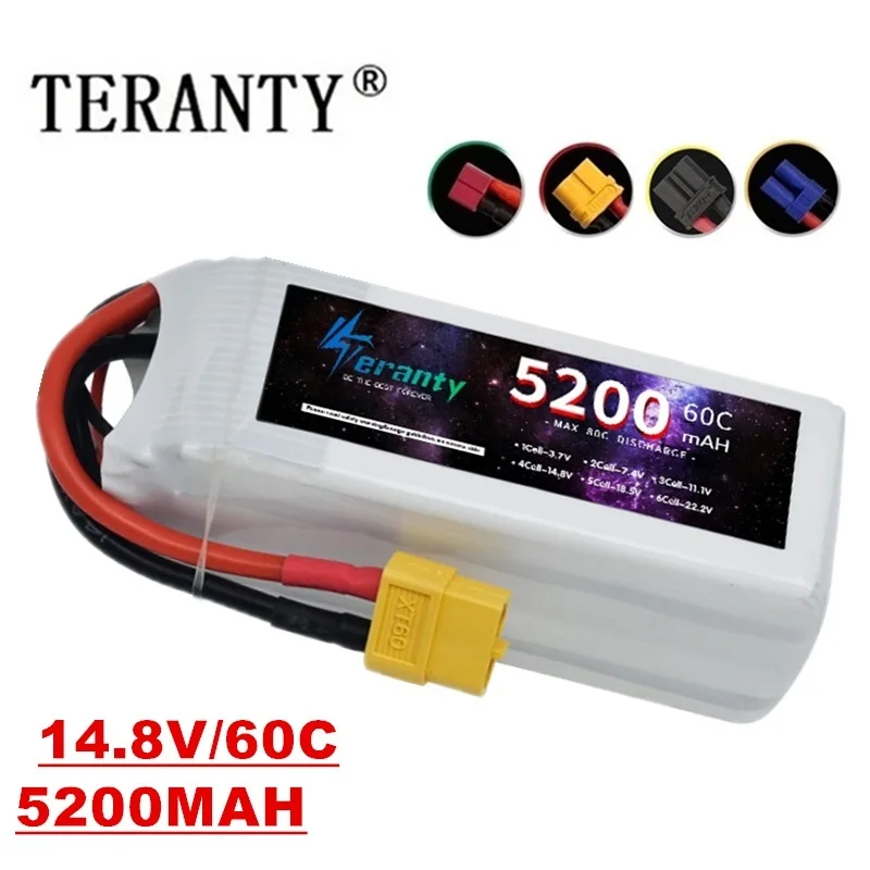 

14,8 В аккумулятор 4S 5200 мАч LIPO аккумулятор 60C для дрона RC FPV вертолет квадрокоптер гоночный автомобиль 4S перезаряжаемые батареи XT60/XT90