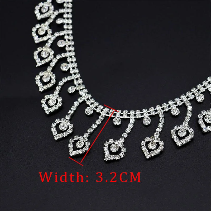 10 Meter Strass-Quastenband Funkelndes Kristallglas-Diamantband DIY Kunsthandwerk Hochzeitsgeschenke Dekoration Strass-Kette – Detail 6