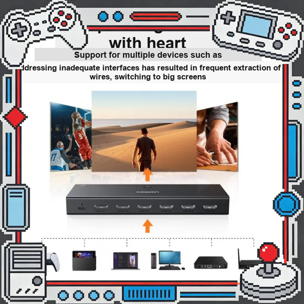 UGREEN CM597 90799 HDMI Switch 3 in 1 Out 4K 60Hz Video Selector for TV Monitor Game Console