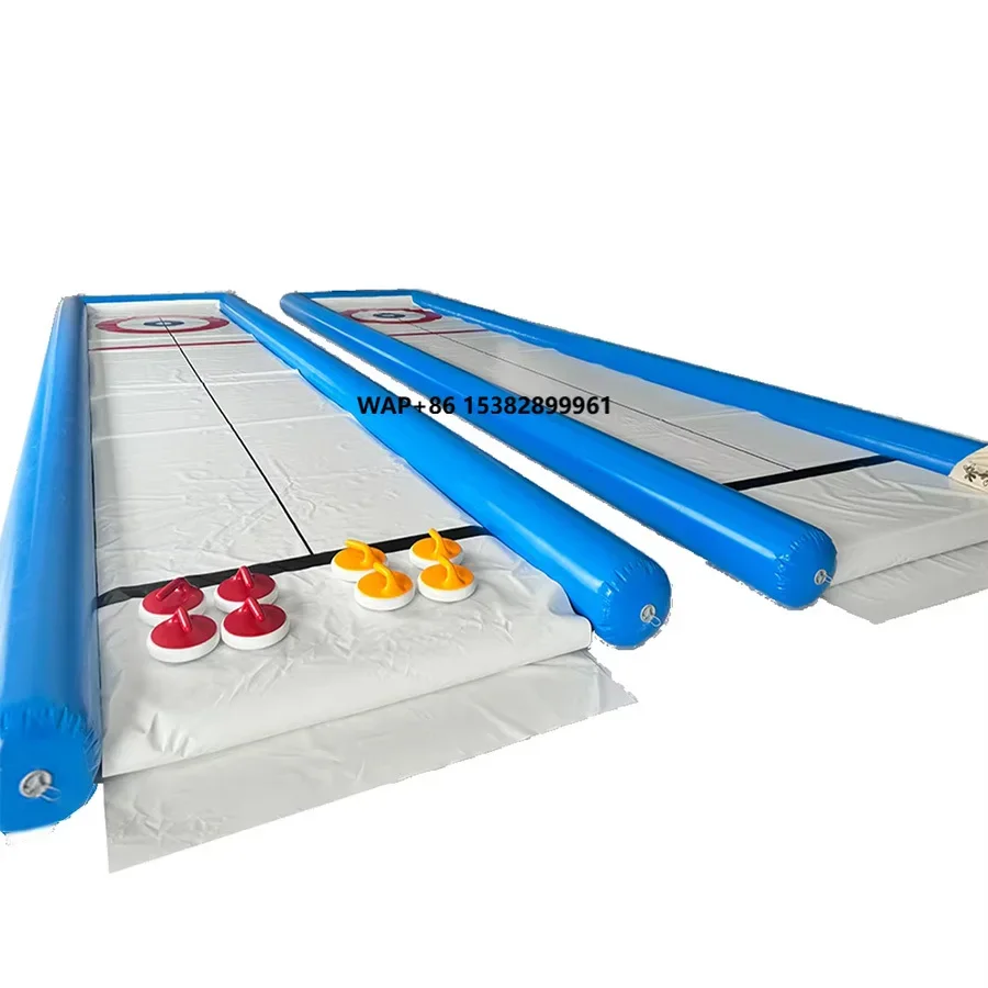 Indoor Sports Facilities, Easy to Build and Store, Inflatable Curling Mat with Curling Stone, PVC Inflatable Curling Mat