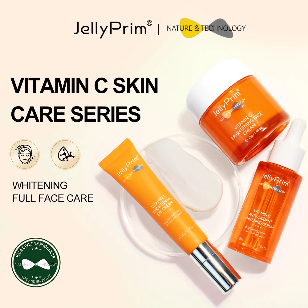 

Vitamin C Whitening Face Cream Niacinamide Hyaluronic Acid Anti Dark Circles Eye Cream Lightweight Serum Facial Skin Care Set