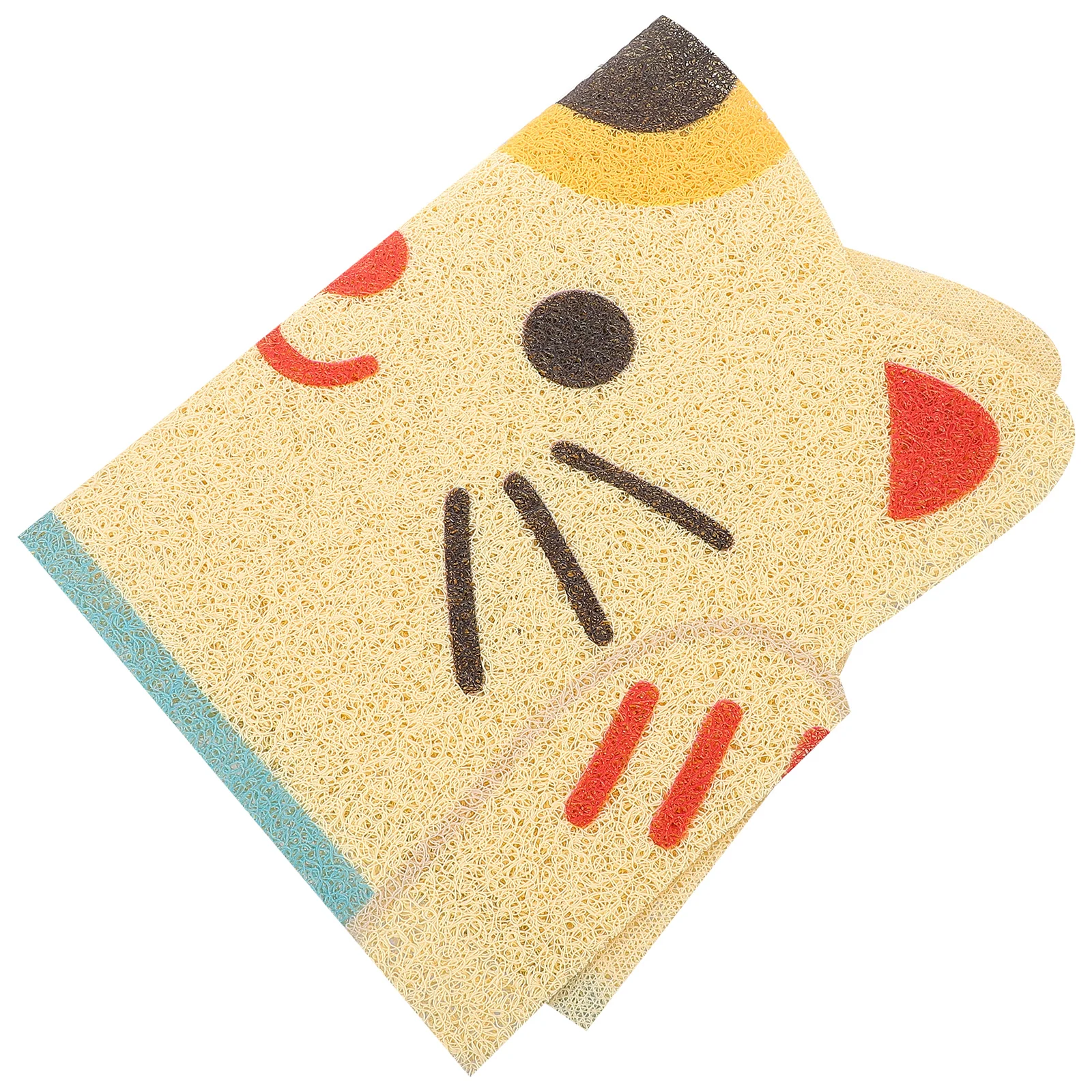 

Cat Litter Mat Cat Head Shape Durable Non-Skid Indoor Litter Rug Comfortable Pet Accessory Non-Skid Pet Mat Dog Food Pad