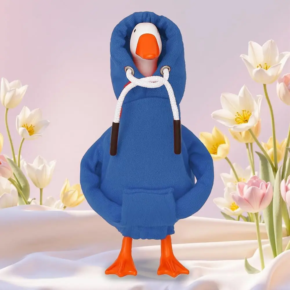 Cute 5 Inch Goose Outfits Red Hoodies Soft Solid Color Desk Goose Outfits Clothes Tabletop Goose Costume for Table Decoration