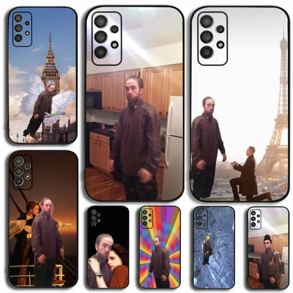 Robert Pattinson Funny Meme Phone Case For Samsung Galaxy A13,A21s,A22,A31,A32,A52,A53,A71,A80,A91 Soft Black Cover