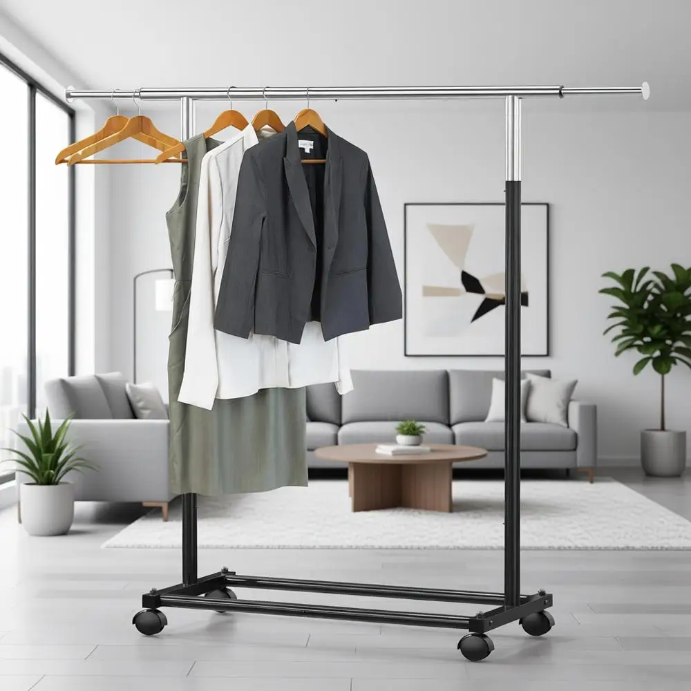 

Черная регулируемая стойка для одежды