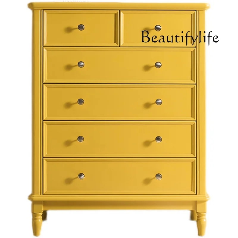 American style light luxury bucket cabinet, bedroom storage cabinet, postmodern minimalist six bucket cabinet