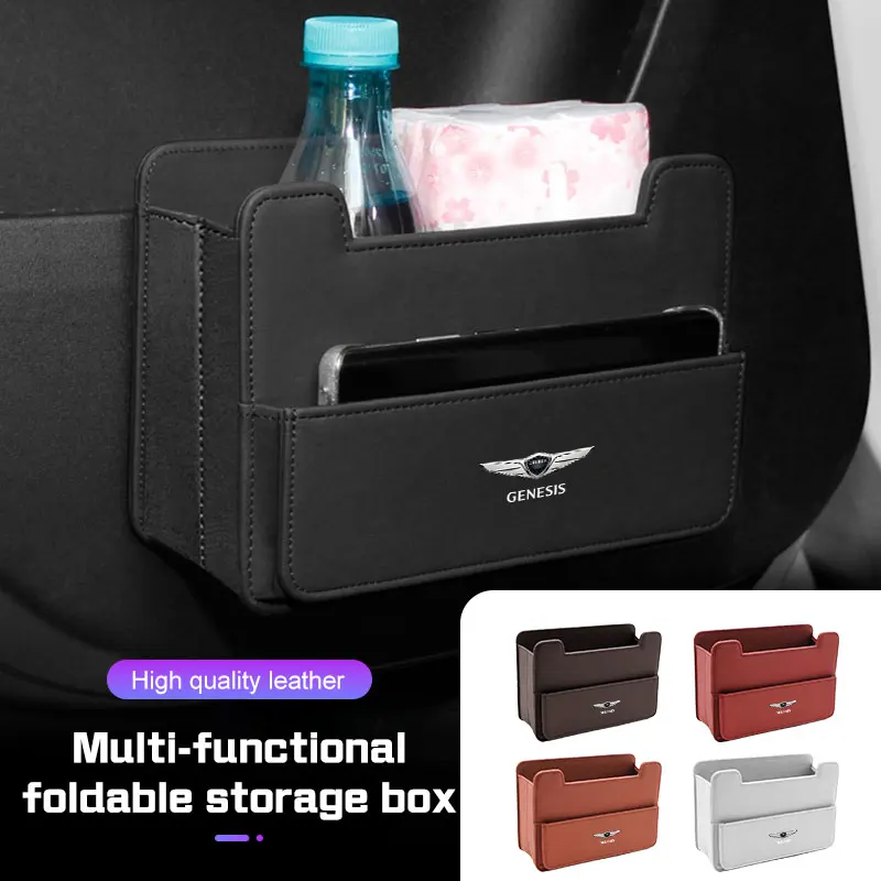 

Подвесной кожаный мусорный бак, ящик для хранения автомобильных дверей для Genesis Coupe G80 GV70 GV80 GV60 G70 GV90 G90, органайзер для автомобильных салфеток, зонтов