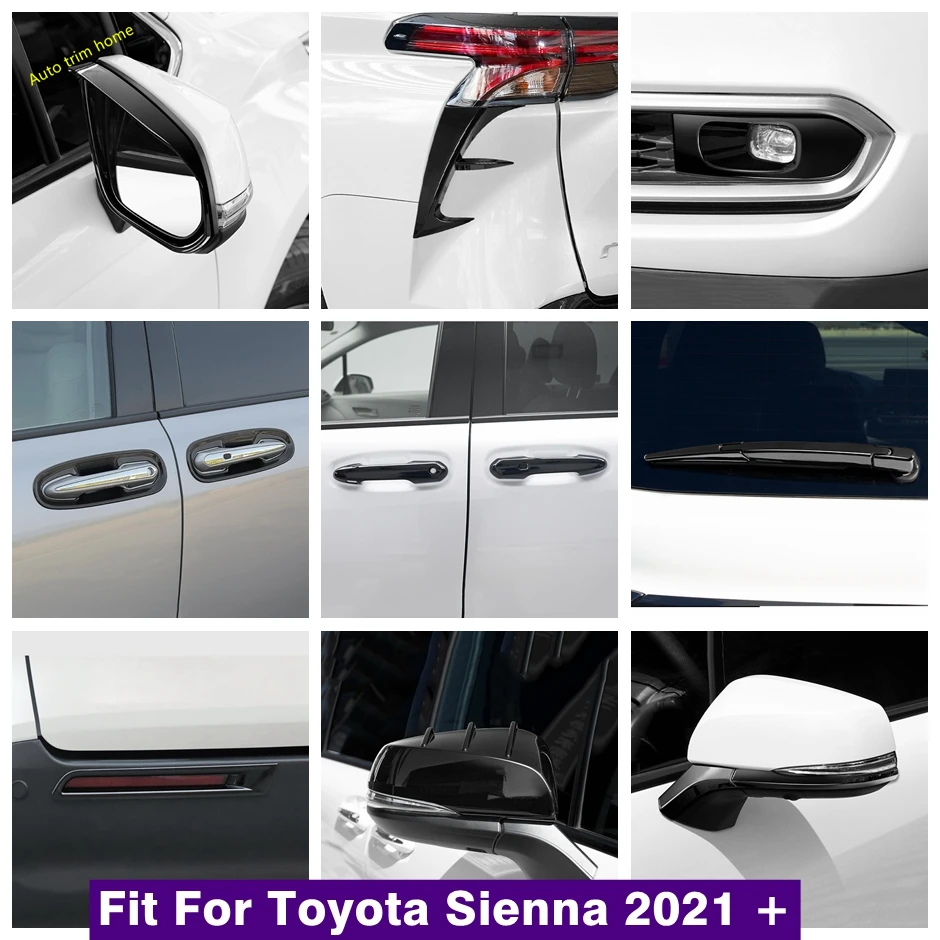 

Front Rear Fog Ligths Handle Bowl Rearview Mirror Window Wiper Cover Trim For Toyota Sienna 2021-2023 Exterior Accessories Parts