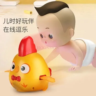The magic toy for coaxing babies, electric universal rotating cartoon chicken boy the same type of children's light