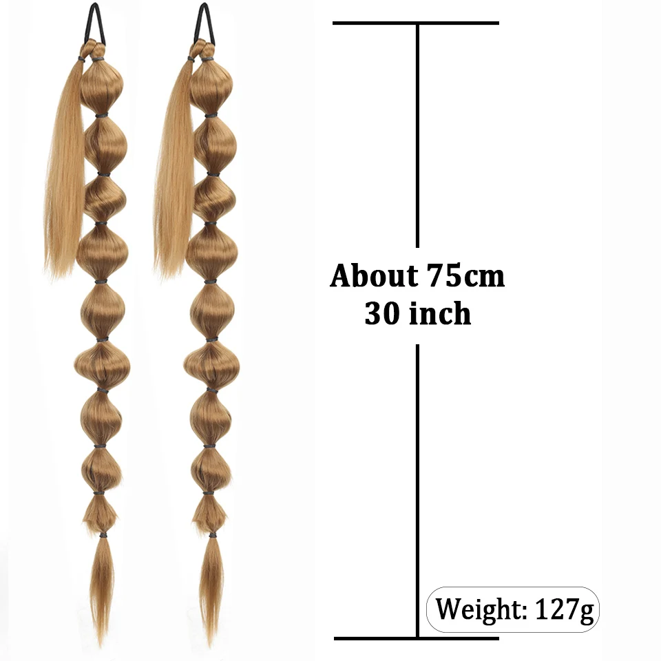 Extensión de cola de caballo esponjosa africana sintética, trenza larga con burbujas para un look voluminoso, accesorios para el cabello 4