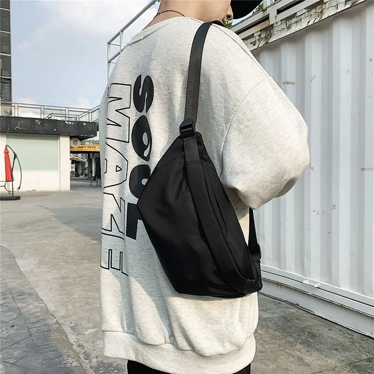 Trendy Sport Chest Bag For Men Retro Simple Khaki Black Green Shoulder Bag Outerdoor Travel Casual Messenager Waist Bag For Mans