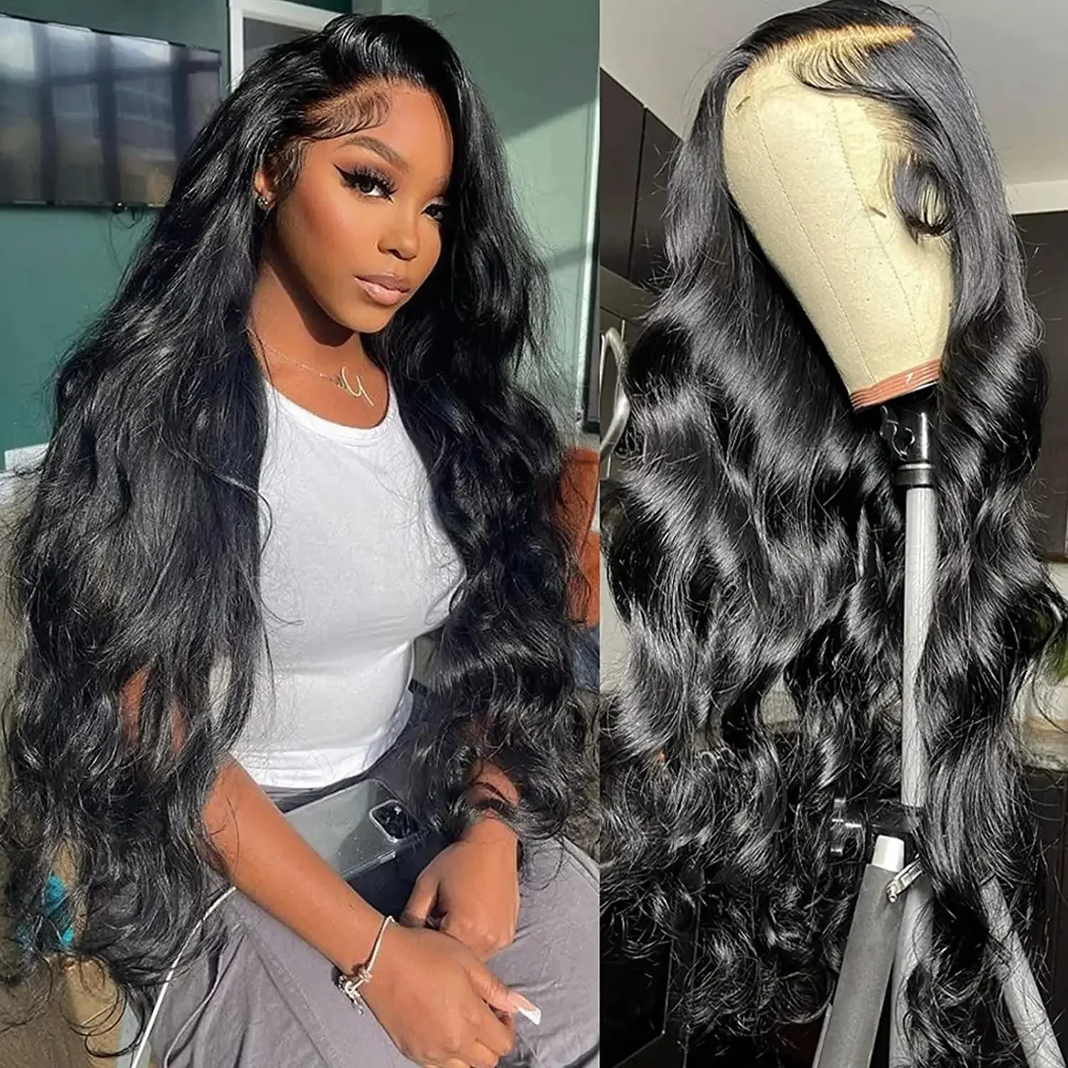 

Wigs Human Hair 13x6 Lace Frontal Wig Bleached Knots Body Wave Wig Remy Pre Plucked 13x4 Transparent Lace Human Hair Wigs