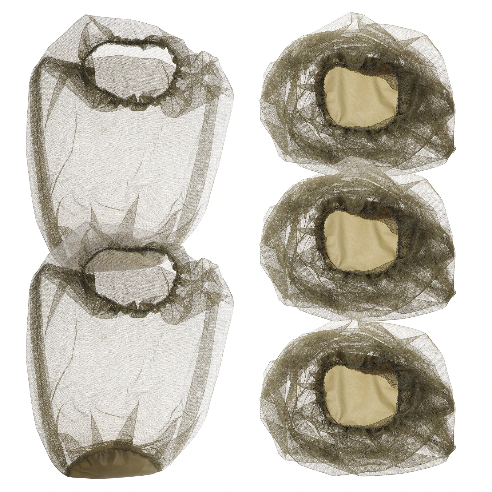

5pcs Mosquito Fishing Hats Lightweight Head Hat Net For Outdoor Camping Hiking Fishing Beekeeping (Army Green)