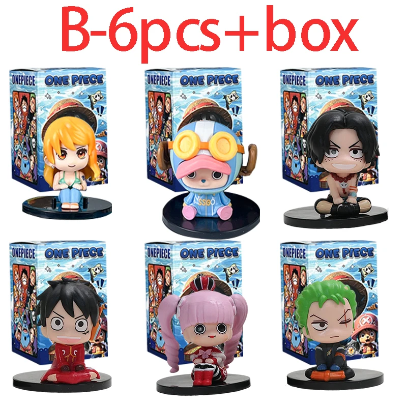 1-12 Stück Blindbox Anime One Piece Figur Luffy Roronoa Zoro 6cm Q-Version Actionfigur Niedliches Spielzeug Schreibtischdekoration Modell Geschenk