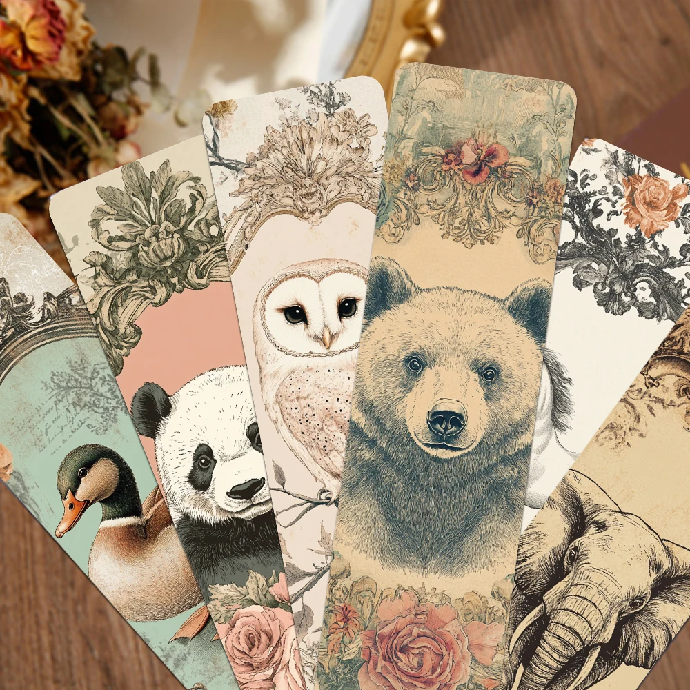 30 قطعة الإشارات المرجعية للحيوانات الكلاسيكية خمر صفحات القراءة الكتب المسمى لوازم ثابتة DIY بها بنفسك المرجعية الجمالية هدايا الطلاب