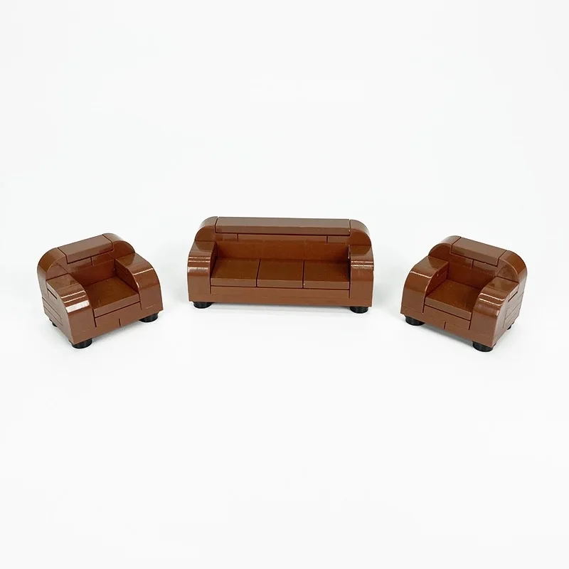 Blocs de construction MOC de ville compatibles, pièces en briques, Kits d'accessoires de maison, jouets pour enfants, lit, canapé, Table, chaise, bureau