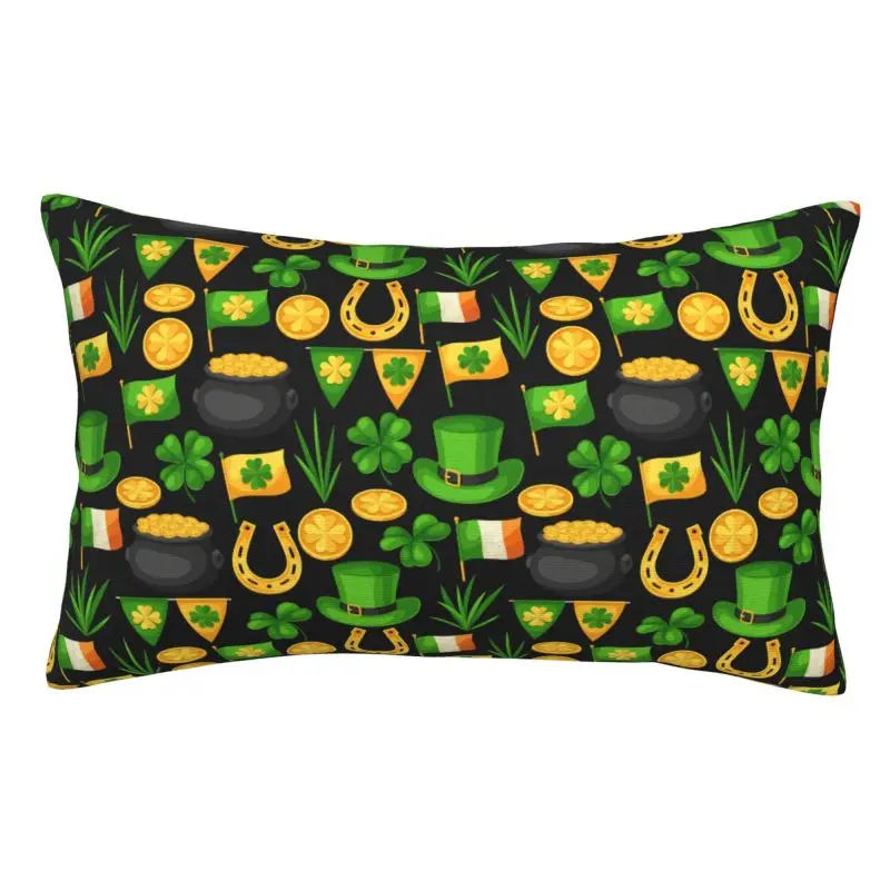 Custom Modern St. Patrick's Day Cushion Cover Polyester Throw Pillow Case Rectangle