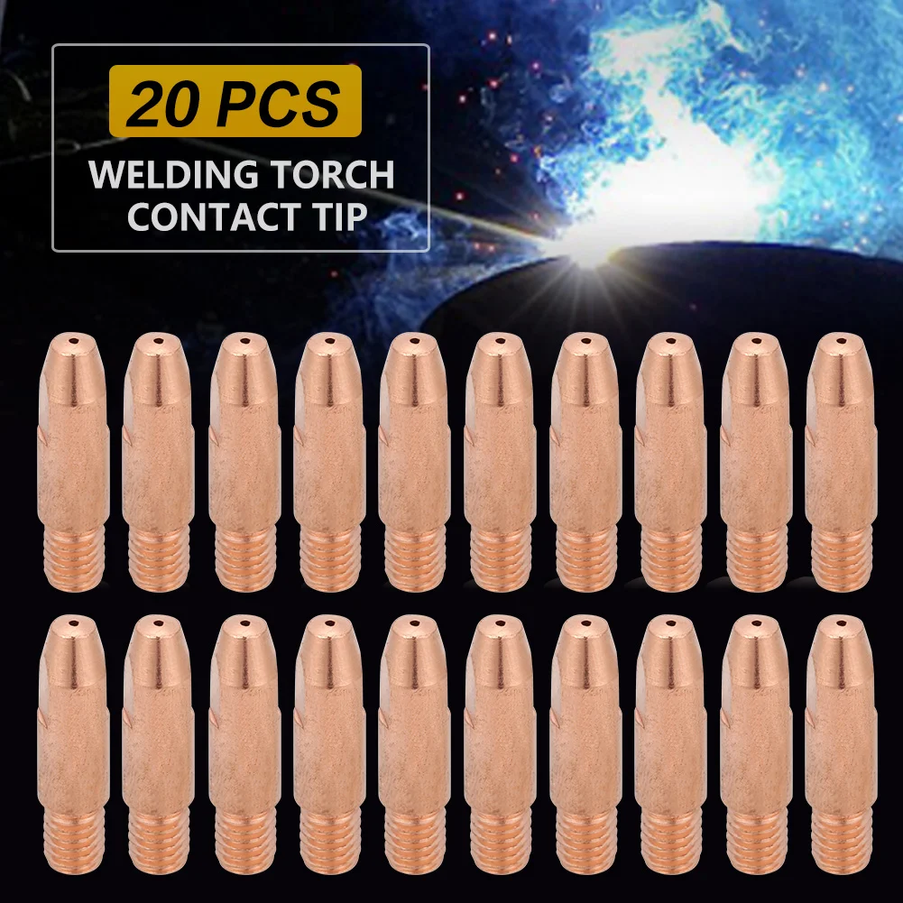 20Pcs Copper Contact Tip M6 for Binzel 24KD MIG/MAG Welding Torch 0.8/1.0/1.2mm