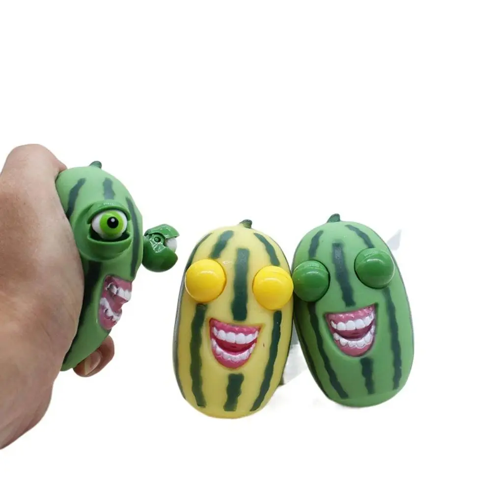 Pop It Game Slow Rebound Watermelon Pinch Toy Explosive Eye Watermelon Strips Eyes Popping Out Toys Soft Cartoon Office Workers