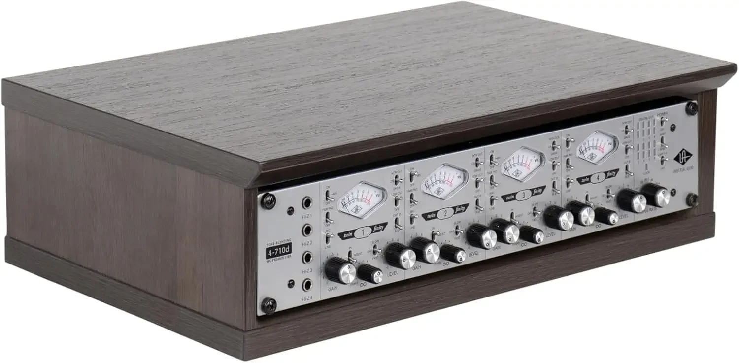 Elite Furniture Series 2U Wood Desktop Studio Rack in Dark Walnut Brown Finish (GFW-ELITERK-2U-BRN)
