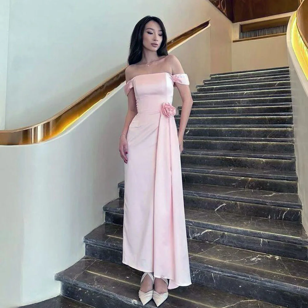

Pretty Off The Shoulder A Line Short Sleeves High Quality Banquet Celebrity Special Situation Customize Female Gowns Summer 2025